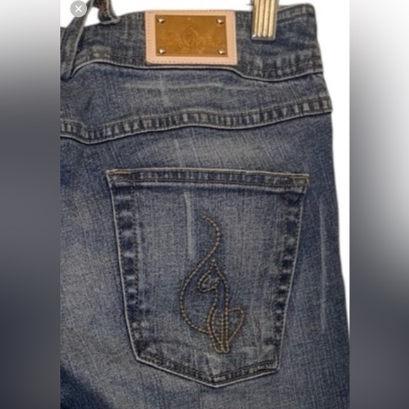 Baby Phat Women' Solid Blue Denim Cotton Mid Rise Pull On Capri Jeans Shorts - Picture 11 of 11